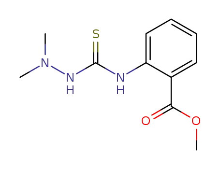 Molecular Structure of 102339-02-6 (Benzoic acid,2-[[(2,2-dimethylhydrazinyl)thioxomethyl]amino]-, methyl ester)