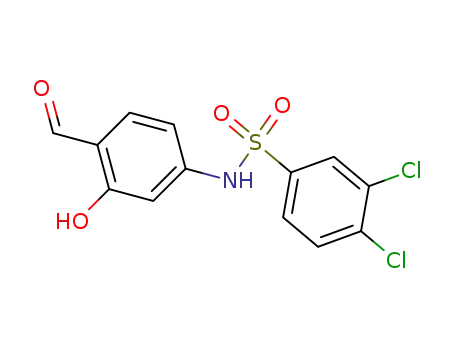 Molecular Structure of 62119-74-8 (Benzenesulfonamide, 3,4-dichloro-N-(4-formyl-3-hydroxyphenyl)-)
