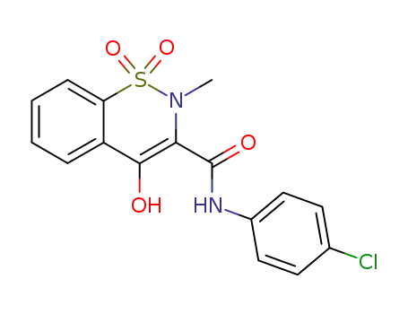 Molecular Structure of 35511-63-8 (N-(4-chlorophenyl)-4-hydroxy-2-methyl-1,1-dioxo-benzo[e]thiazine-3-carboxamide)
