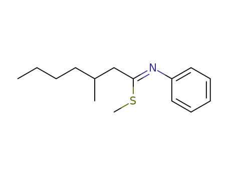 Molecular Structure of 95502-92-4 (Heptanimidothioic acid, 3-methyl-N-phenyl-, methyl ester, (Z)-)