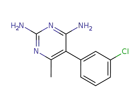 Molecular Structure of 113494-31-8 (2,4-Pyrimidinediamine, 5-(3-chlorophenyl)-6-methyl-)
