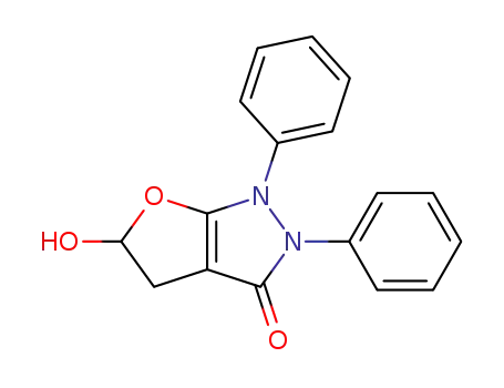 Molecular Structure of 73774-12-6 (1,2,4,5-tetrahydro-1,2-diphenyl-3H-5-hydroxyfuro<2,3-c>pyrazol-3-one)
