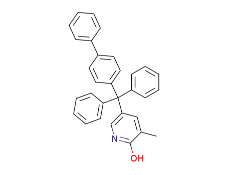 Molecular Structure of 856965-73-6 (5-(biphenyl-4-yl-diphenyl-methyl)-3-methyl-pyridin-2-ol)