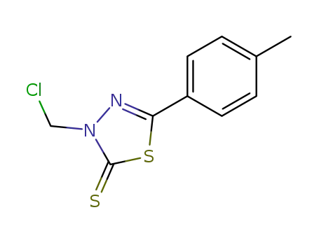 Molecular Structure of 91220-99-4 (1,3,4-Thiadiazole-2(3H)-thione, 3-(chloromethyl)-5-(4-methylphenyl)-)