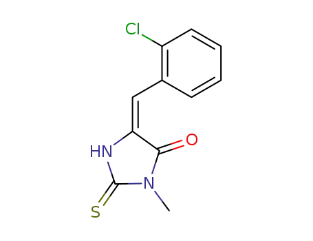 Molecular Structure of 88568-71-2 (4-Imidazolidinone, 5-[(2-chlorophenyl)methylene]-3-methyl-2-thioxo-)