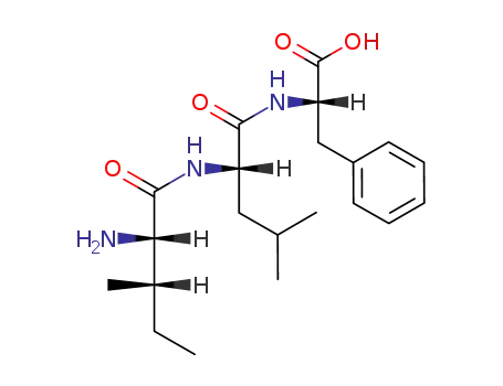 Molecular Structure of 259133-96-5 ((S)-2-[(S)-2-((2S,3S)-2-Amino-3-methyl-pentanoylamino)-4-methyl-pentanoylamino]-3-phenyl-propionic acid)