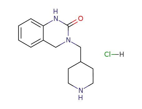 Molecular Structure of 92311-23-4 (2(1H)-Quinazolinone, 3,4-dihydro-3-(4-piperidinylmethyl)-,
monohydrochloride)