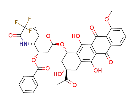 7-O-(3-O-benzoyl-2,4,6-tridesoxy-4-trifluoroacetamido-α-L-lyxo-hexopyranosyl)daunomycinone