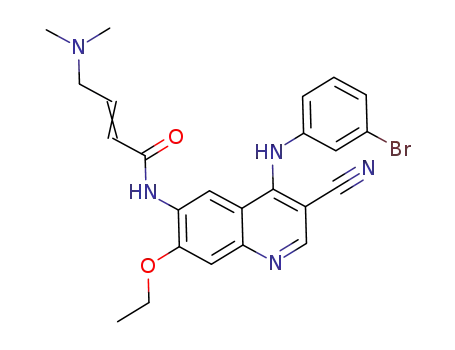 2-Butenamide,
N-[4-[(3-bromophenyl)amino]-3-cyano-7-ethoxy-6-quinolinyl]-4-(dimethyl
amino)-