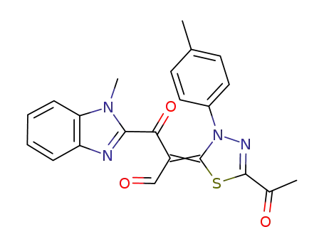 5-acetyl-2-(1-methylbenzimidazol-2-oyl-1-formylmethylidene)-3-(4-methylphenyl)-2,3-dihydro-1,3,4-thiadiazole