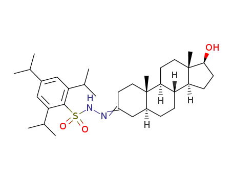 Molecular Structure of 64055-14-7 (17β-hydroxy-5α-androstan-3-one 2,4,6-tri-isopropylbenzenesulphonyl hydrazone)