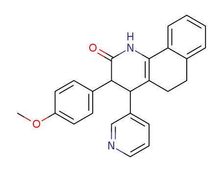 Molecular Structure of 109329-61-5 (3-(4-Methoxy-phenyl)-4-pyridin-3-yl-3,4,5,6-tetrahydro-1H-benzo[h]quinolin-2-one)