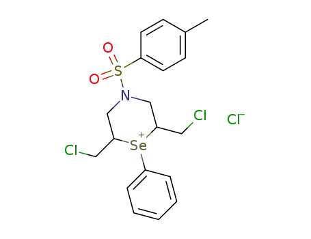 Molecular Structure of 124982-66-7 (1-p-Tolylsulfonyl-4-phenyl-3,5-dichloromethylperhydro-1,4-azaselenonium chloride)