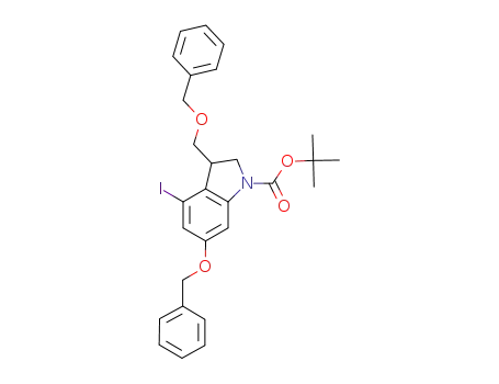 1H-Indole-1-carboxylic acid,
2,3-dihydro-4-iodo-6-(phenylmethoxy)-3-[(phenylmethoxy)methyl]-,
1,1-dimethylethyl ester