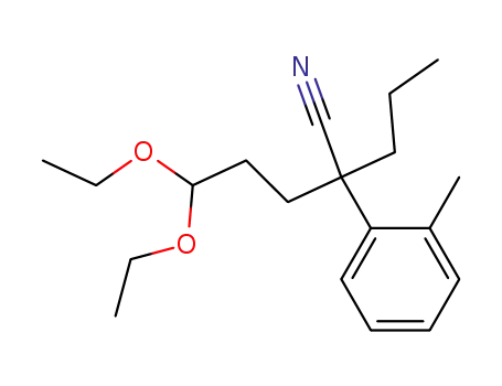 Molecular Structure of 145611-11-6 (5,5-Diethoxy-2-propyl-2-o-tolyl-pentanenitrile)