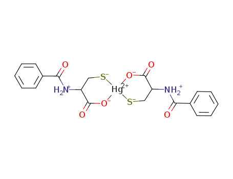Molecular Structure of 64514-88-1 (Hg(O<sub>2</sub>CCH(NH<sub>2</sub>COC<sub>6</sub>H<sub>5</sub>)CH<sub>2</sub>S)2)