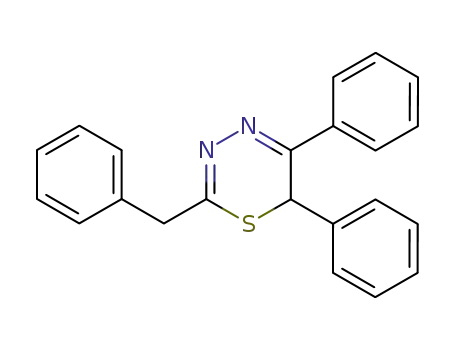 Molecular Structure of 62625-72-3 (6H-1,3,4-Thiadiazine, 5,6-diphenyl-2-(phenylmethyl)-)