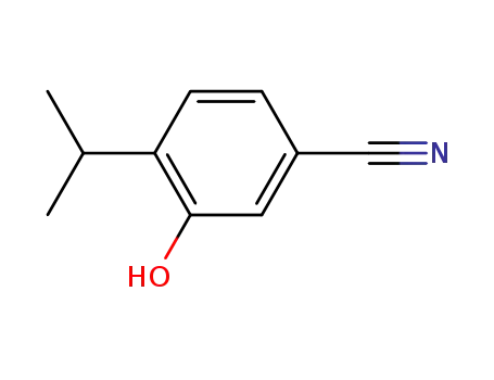 Molecular Structure of 90921-32-7 (Benzonitrile, 3-hydroxy-4-isopropyl- (7CI))