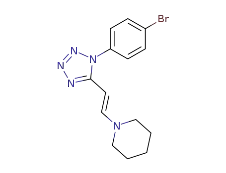 Molecular Structure of 125269-17-2 (1-(2-[1-(4-BROMOPHENYL)-1H-TETRAAZOL-5-YL]VINYL)PIPERIDINE)