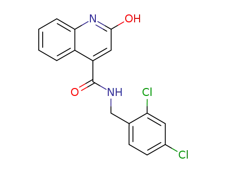 Molecular Structure of 134480-66-3 (2-hydroxy-4-<N-(2,4-dichlorobenzyl)carboxamido>quinoline)