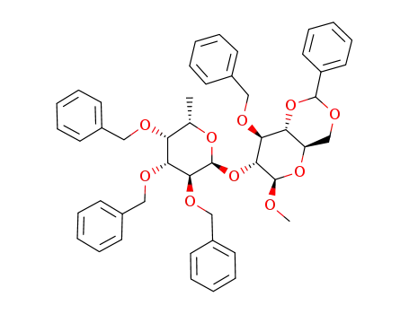 (4aR,6R,7R,8S,8aR)-8-Benzyloxy-6-methoxy-2-phenyl-7-((2S,3S,4R,5R,6S)-3,4,5-tris-benzyloxy-6-methyl-tetrahydro-pyran-2-yloxy)-hexahydro-pyrano[3,2-d][1,3]dioxine