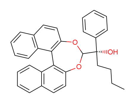 Molecular Structure of 141410-01-7 ((S)-1-(3,5-Dioxa-cyclohepta[2,1-a;3,4-a']dinaphthalen-4-yl)-1-phenyl-pentan-1-ol)