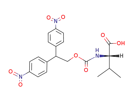 Molecular Structure of 138296-48-7 (L-Valine, N-[[2,2-bis(4-nitrophenyl)ethoxy]carbonyl]-)