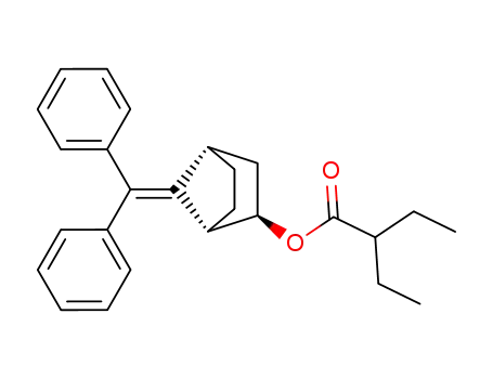 Molecular Structure of 136084-65-6 (2-Ethyl-butyric acid (1S,2R,4S)-7-benzhydrylidene-bicyclo[2.2.1]hept-2-yl ester)