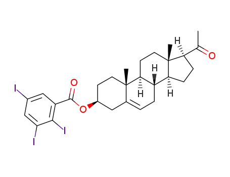 Molecular Structure of 97545-42-1 (pregnenolone 2,3,5-triiodobenzoat)