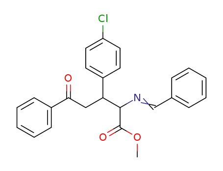 3-(4-Chloro-phenyl)-5-oxo-5-phenyl-2-{[1-phenyl-meth-(Z)-ylidene]-amino}-pentanoic acid methyl ester