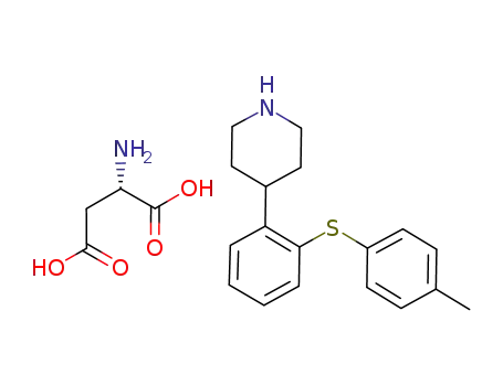 Molecular Structure of 960151-69-3 (4-(2-(4-tolylsulfanyl)phenyl)piperidin mono-L-aspartate)