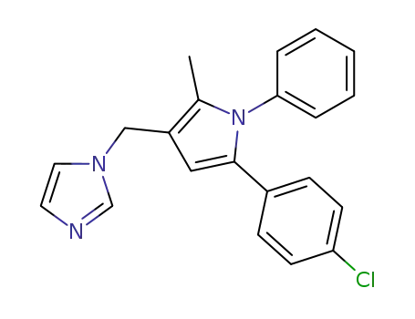 Molecular Structure of 146204-70-8 (1-{[5-(4-chlorophenyl)-2-methyl-1-phenyl-1H-pyrrol-3-yl]methyl}-1H-imidazole)