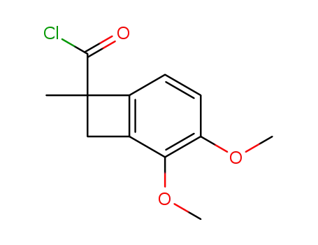 Molecular Structure of 101926-87-8 (2,3-Dimethoxy-7-methyl-bicyclo[4.2.0]octa-1<sup>(6)</sup>,2,4-triene-7-carbonyl chloride)