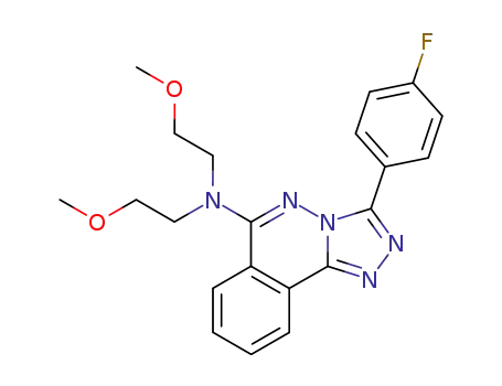 Molecular Structure of 113628-68-5 (3-(4-fluorophenyl)-N,N-bis(2-methoxyethyl)[1,2,4]triazolo[3,4-a]phthalazin-6-amine)