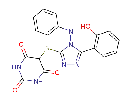 2,4,6(1H,3H,5H)-Pyrimidinetrione,
5-[[5-(2-hydroxyphenyl)-4-(phenylamino)-4H-1,2,4-triazol-3-yl]thio]-