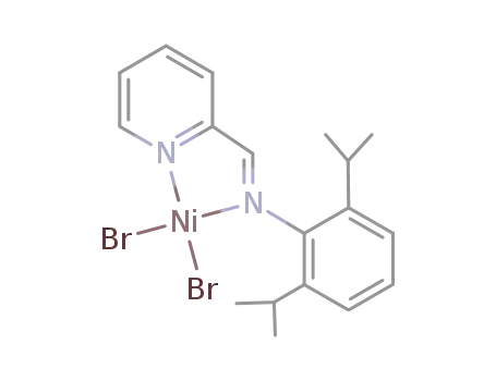 Molecular Structure of 215594-94-8 (2-((2,6-diisopropylphenylimino)methyl)pyridine nickel dibromide)