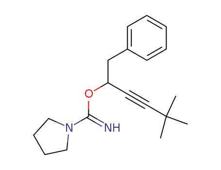 Molecular Structure of 62969-90-8 (1-Pyrrolidinecarboximidic acid,
4,4-dimethyl-1-(phenylmethyl)-2-pentynyl ester)