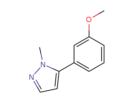 Molecular Structure of 144026-75-5 (1H-Pyrazole, 5-(3-methoxyphenyl)-1-methyl-)