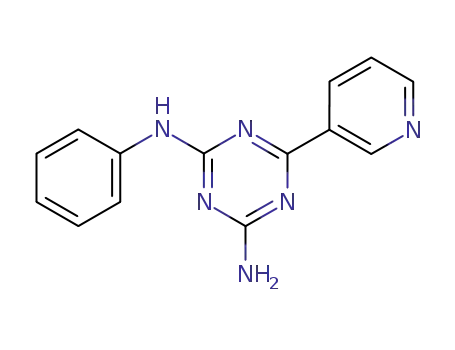 Molecular Structure of 41243-07-6 (<i>N</i>-phenyl-6-pyridin-3-yl-[1,3,5]triazine-2,4-diamine)