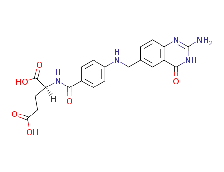 Molecular Structure of 5854-11-5 (N-[(4-{[(2-amino-4-oxo-1,4-dihydroquinazolin-6-yl)methyl]amino}phenyl)carbonyl]-L-glutamic acid)