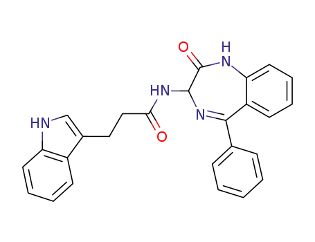 3(RS)-[3-(3-indolyl)propionylamino]-1,3-dihydro-5-phenyl-2H-1,4-benzodiazepin-2-one