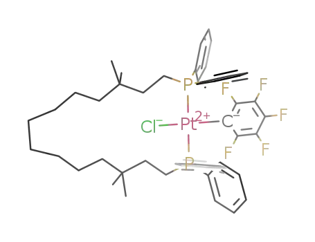 trans-PtCl(C<sub>6</sub>F<sub>5</sub>)(PPh<sub>2</sub>(CH<sub>2</sub>)2C(CH<sub>3</sub>)2(CH<sub>2</sub>)8C(CH<sub>3</sub>)2(CH<sub>2</sub>)2PPh<sub>2</sub>)