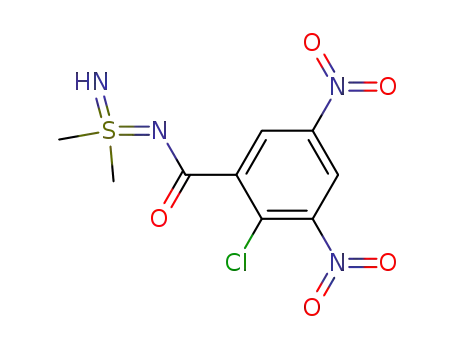 Molecular Structure of 92074-93-6 (Methane, [N-(2-chloro-3,5-dinitrobenzoyl)sulfonodiimidoyl]bis-)