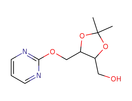 Molecular Structure of 99272-07-8 ([2,2-Dimethyl-5-(pyrimidin-2-yloxymethyl)-[1,3]dioxolan-4-yl]-methanol)