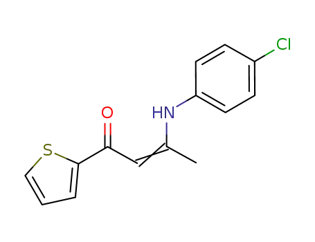 Molecular Structure of 1000514-26-0 (3-(4-chlorophenylamino)-1-(thiophen-2-yl)but-2-en-1-one)