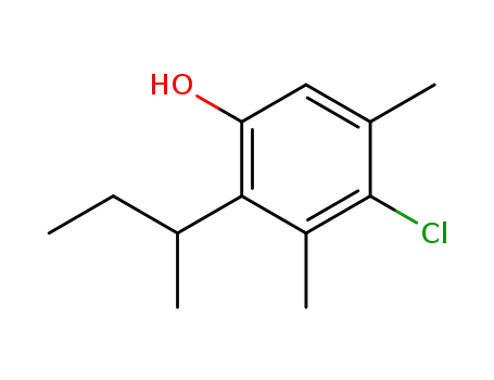 Molecular Structure of 18980-16-0 (2-<i>sec</i>-butyl-4-chloro-3,5-dimethyl-phenol)