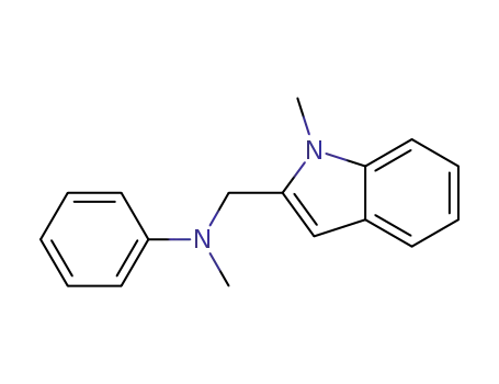 Molecular Structure of 1084920-06-8 (N-(1-(1H-Indol-2-yl)ethyl)-N-Methylaniline)