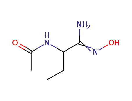 Molecular Structure of 111997-71-8 (Acetamide, N-[1-[(hydroxyamino)iminomethyl]propyl]-)