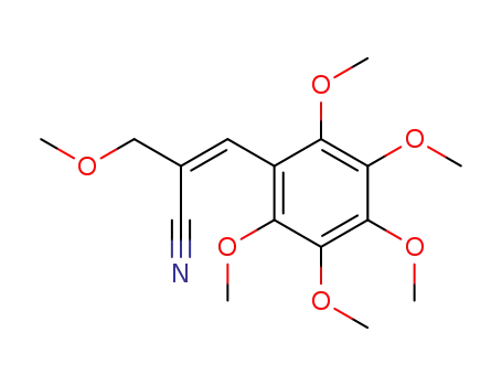 Molecular Structure of 86475-25-4 (Propene, 2-cyano-3-methoxy-1-[2,3,4,5,6-pentamethoxyphenyl]-)