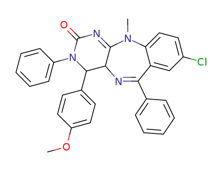 8-Chloro-1-(4-methoxy-phenyl)-5-methyl-2,10-diphenyl-1,2,5,11a-tetrahydro-2,4,5,11-tetraaza-dibenzo[a,d]cyclohepten-3-one